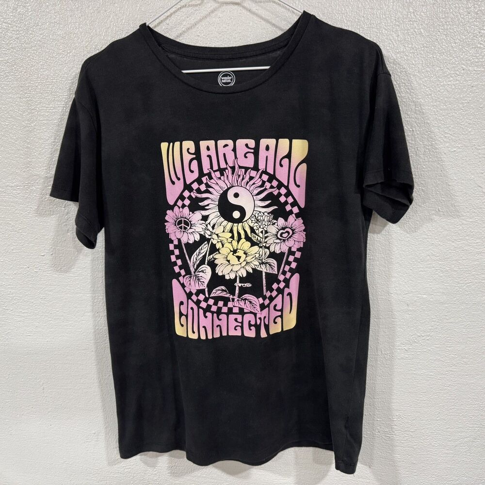 Wonder Nation Shirt Girls 2XL We Are All Connected Floral Graphic Yoga Tee